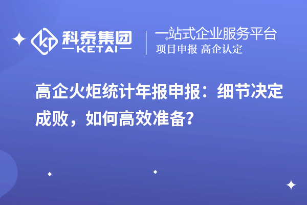 高企火炬统计年报申报:细节决定成败,如何高效准备?