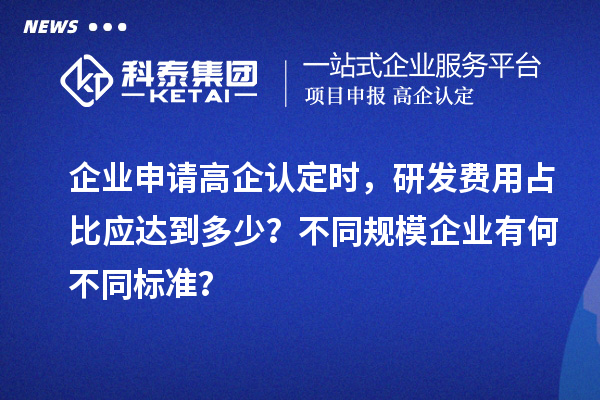 企业申请高企认定时,研发费用占比应达到多少?不同规模企业有何不同标准?
