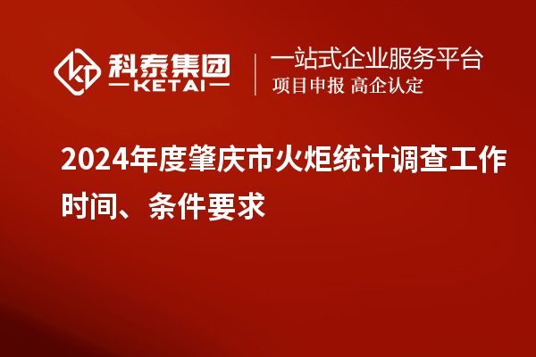2024年度肇庆市火炬统计调查工作时间、条件要求