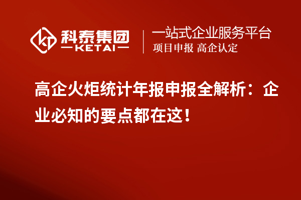 高企火炬统计年报申报全解析:企业必知的要点都在这!