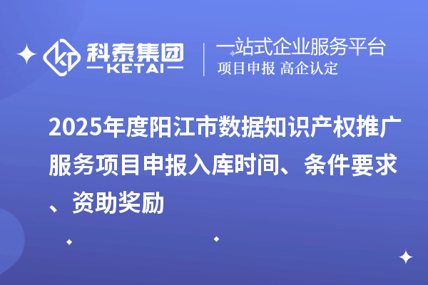 2025年度阳江市数据知识产权推广服务项目申报入库时间、条件要求、资助奖励
