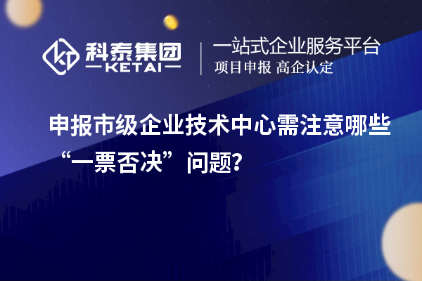 申报市级企业技术中心需注意哪些“一票否决”问题?