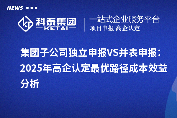 集团子公司独立申报VS并表申报:2025年高企认定最优路径成本效益分析