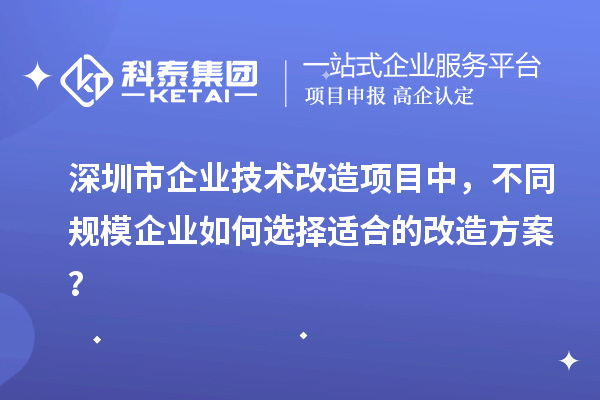 深圳市企业技术改造项目中,不同规模企业如何选择适合的改造方案?