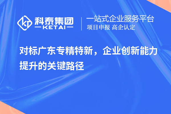 对标广东专精特新,企业创新能力提升的关键路径