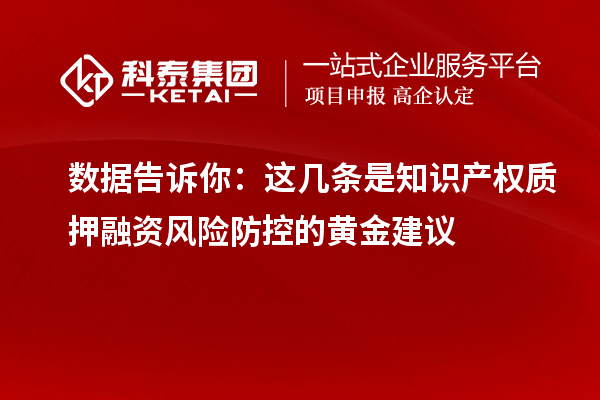 数据告诉你:这几条是知识产权质押融资风险防控的黄金建议