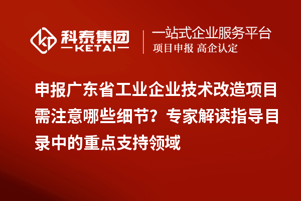 申报广东省工业企业技术改造项目需注意哪些细节?专家解读指导目录中的重点支持领域