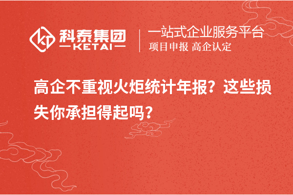 高企不重视火炬统计年报?这些损失你承担得起吗?
