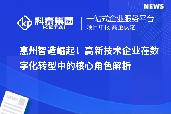 惠州智造崛起!高新技术企业在数字化转型中的核心角色解析