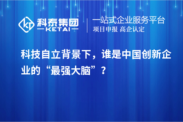 科技自立背景下,谁是中国创新企业的“最强大脑”?
