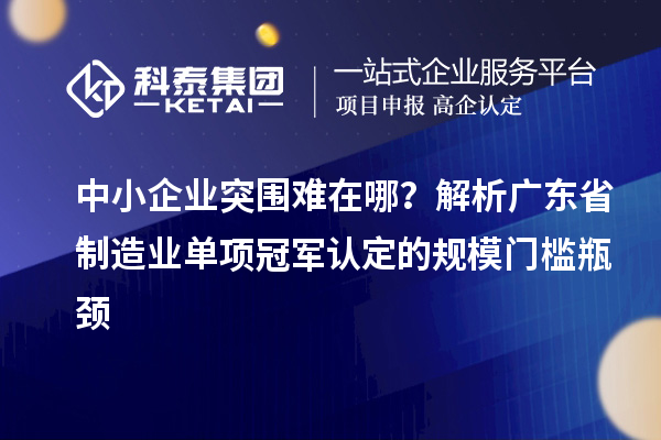 中小企业突围难在哪?解析广东省制造业单项冠军认定的规模门槛瓶颈