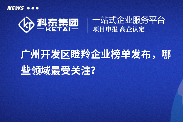 广州开发区瞪羚企业榜单发布,哪些领域最受关注?