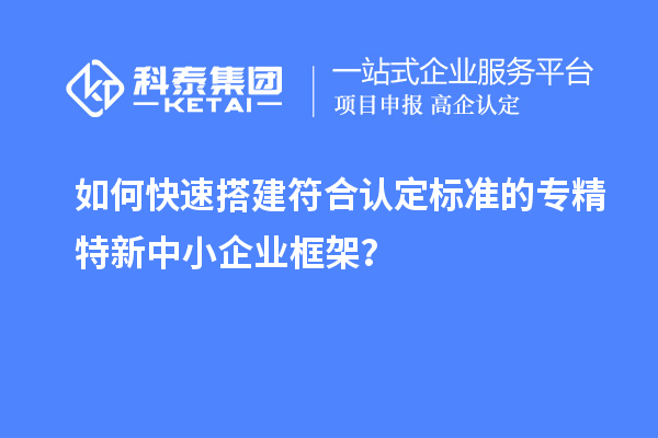 如何快速搭建符合认定标准的专精特新中小企业框架?
