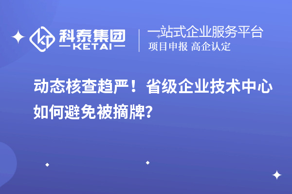 动态核查趋严!省级企业技术中心如何避免被摘牌?