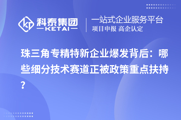 珠三角专精特新企业爆发背后:哪些细分技术赛道正被政策重点扶持?
