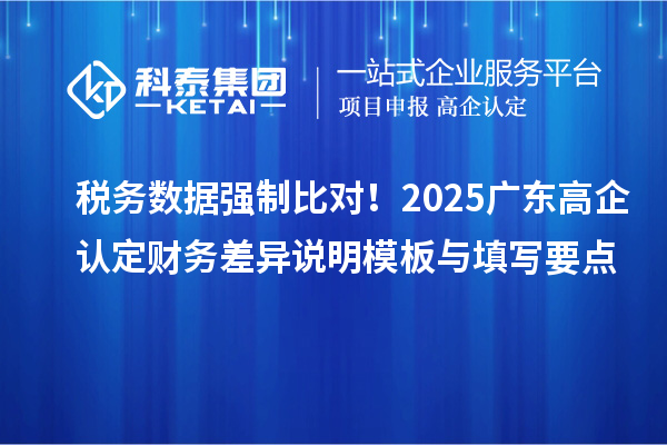 税务数据强制比对!2025广东高企认定财务差异说明模板与填写要点