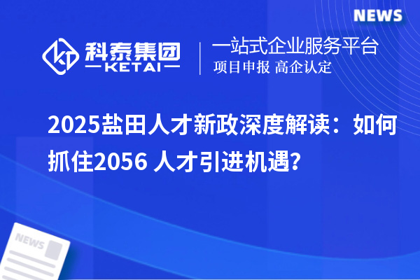 2025盐田人才新政深度解读:如何抓住2056+人才引进机遇?