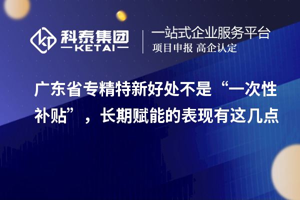 广东省专精特新小巨人好处不是“一次性补贴”,长期赋能的表现有这几点