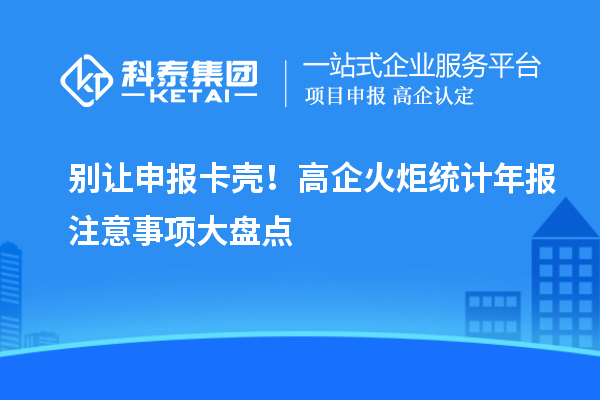 别让申报卡壳!高企火炬统计年报注意事项大盘点