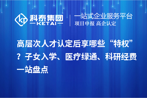 高层次人才认定后享哪些“特权”?子女入学、医疗绿通、科研经费一站盘点