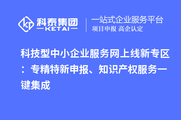 科技型中小企业服务网上线新专区:专精特新申报、知识产权服务一键集成