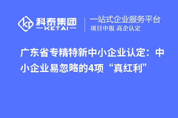 广东省专精特新中小企业认定:中小企业易忽略的4项“真红利”