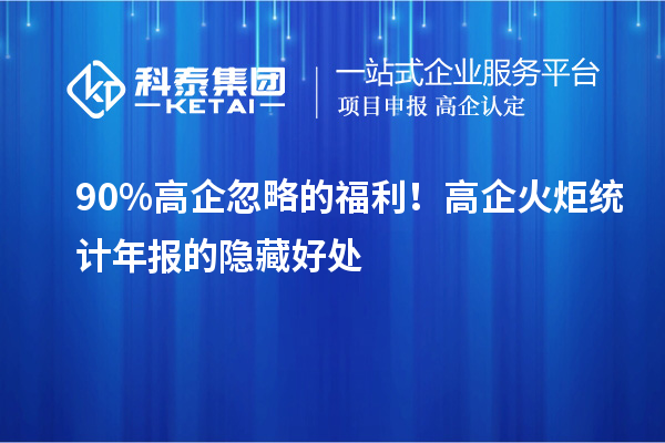 90%高企忽略的福利!高企火炬统计年报的隐藏好处