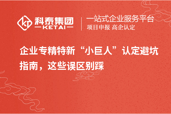 企业专精特新“小巨人”认定避坑指南,这些误区别踩