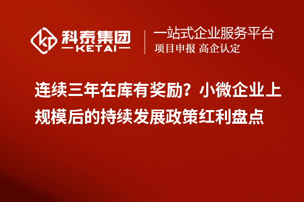 连续三年在库有奖励?小微企业上规模后的持续发展政策红利盘点