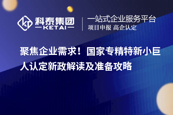 聚焦企业需求!国家专精特新小巨人认定新政解读及准备攻略
