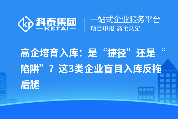 高企培育入库:是“捷径”还是“陷阱”?这3类企业盲目入库反拖后腿