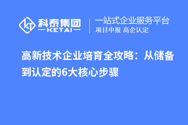 高新技术企业培育全攻略:从储备到认定的6大核心步骤