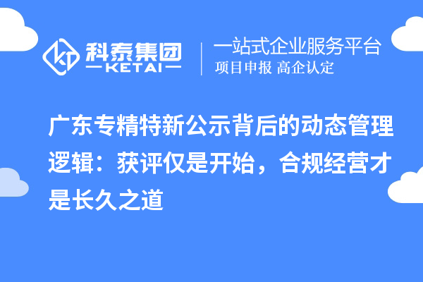 广东专精特新公示背后的动态管理逻辑:获评仅是开始,合规经营才是长久之道