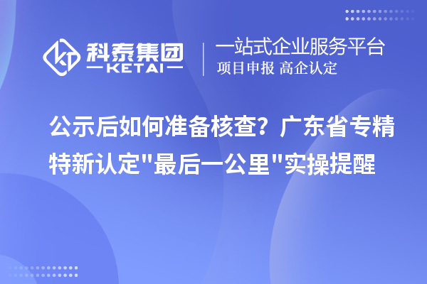公示后如何准备核查?广东省专精特新认定最后一公里实操提醒