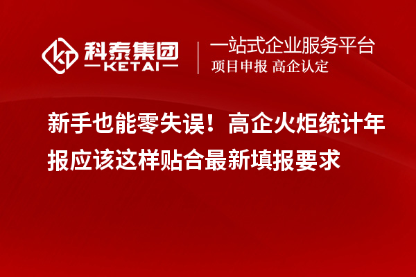 新手也能零失误!高企火炬统计年报应该这样贴合最新填报要求