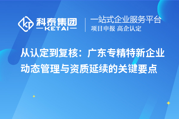 从认定到复核:广东专精特新企业动态管理与资质延续的关键要点