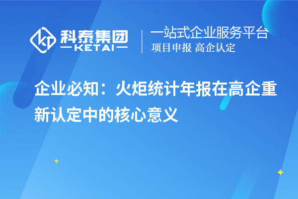 企业必知:火炬统计年报在高企重新认定中的核心意义