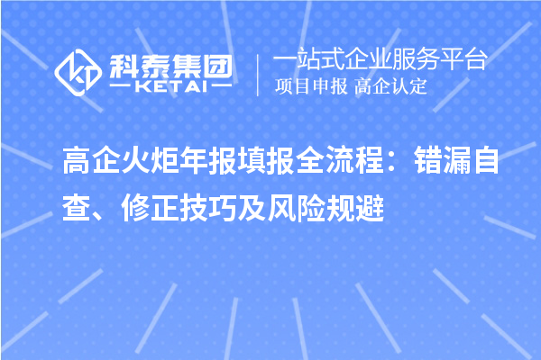 高企火炬年报填报全流程:错漏自查、修正技巧及风险规避