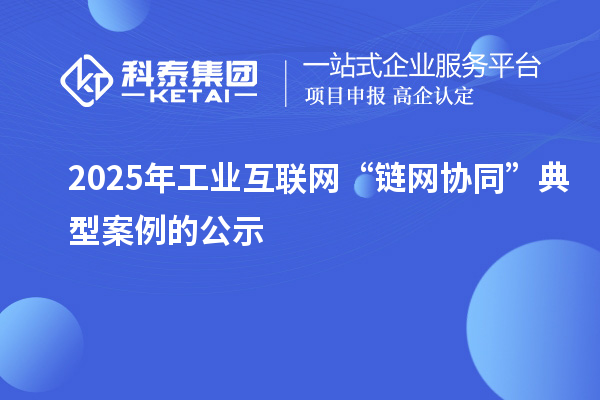 2025年工业互联网“链网协同”典型案例的公示