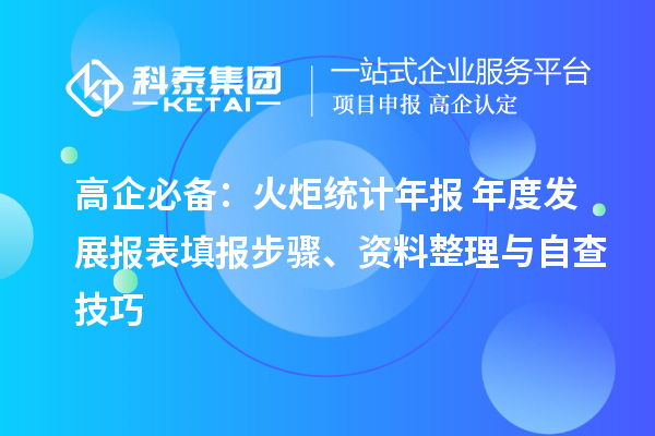 高企必备:火炬统计年报 + 年度发展报表填报步骤、资料整理与自查技巧