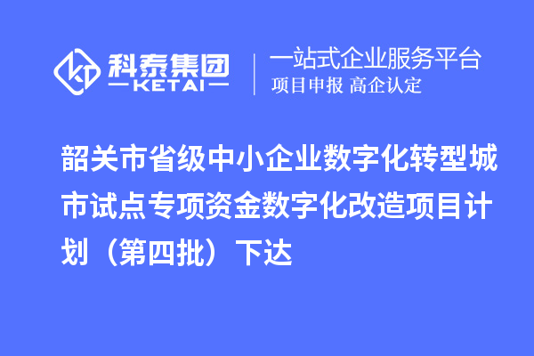 韶关市省级中小企业数字化转型城市试点专项资金数字化改造项目计划(第四批)下达