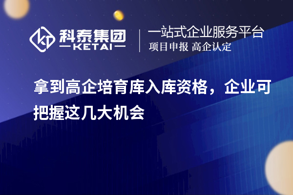 拿到高企培育库入库资格,企业可把握这几大机会
