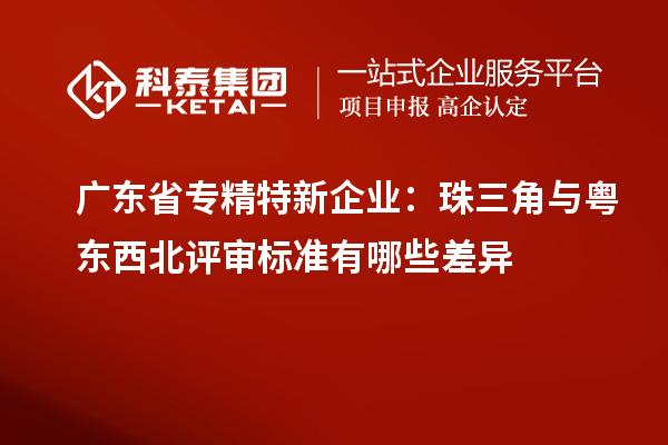 广东省专精特新企业:珠三角与粤东西北评审标准有哪些差异