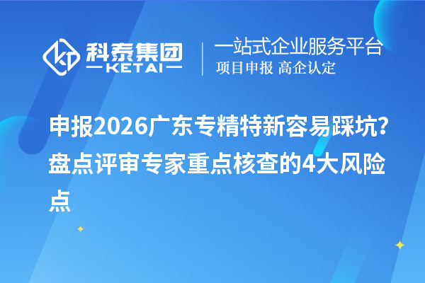 申报2026广东专精特新容易踩坑?盘点评审专家重点核查的4大风险点