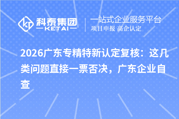 2026广东专精特新认定复核:这几类问题直接一票否决,广东企业自查