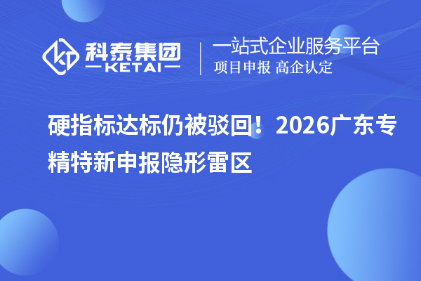 硬指标达标仍被驳回!2026广东专精特新申报隐形雷区