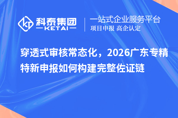 穿透式审核常态化,2026广东专精特新申报如何构建完整佐证链