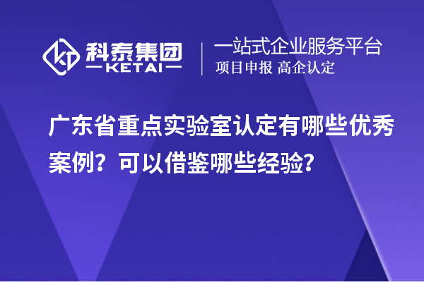 广东省重点实验室认定有哪些优秀案例？可以借鉴哪些经验？