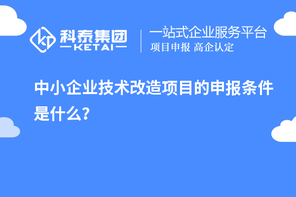 中小企业<a href=//jiuyouhuitech.com/fuwu/jishugaizao.html target=_blank class=infotextkey>技术改造</a>项目的申报条件是什么？