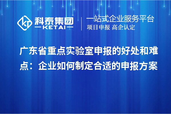 广东省重点实验室申报的好处和难点：企业如何制定合适的申报方案